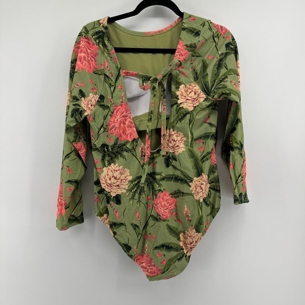 Agua Bendita x Target Floral Long-Sleeve One Piece Swimsuit Size XXL NWT - Picture 5 of 8